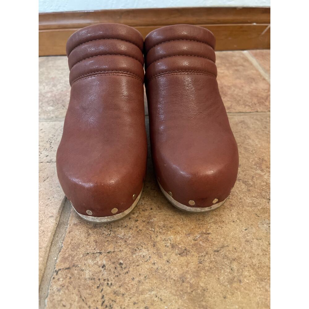 Paige Robbie Studded Clog in the whisky brown leather. Size 9 - Picture 3 of 9